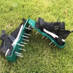 잔디 에어레이터 신발 펀칭 슈즈 정원 마당 파종기 (블랙/그린)