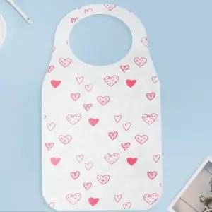 식당 일회용 앞치마 부직포 귀여운 하트 무늬있는 위생 업소용 허리끈
