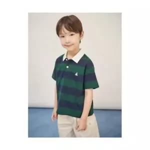 빈폴 BEANPOLE 키즈 스트라이프 럭비 반소매 티셔츠 그린 (BI5742U03M) BI5742U03M 227189