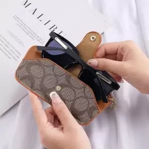 고급 꽃무늬 안경 케이스 가죽 파우치 보관함 안경집