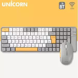 유니콘 블루투스 무선 키보드 마우스세트 저소음 충전식 2.4G+BT BK-1000SB