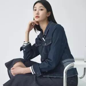 [지센] 여성 스탠카라 데님 자켓 LCJKO221_IN