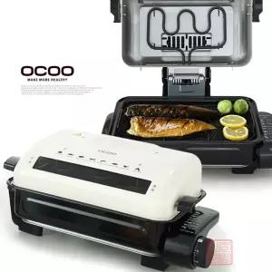 오쿠 상하 이중열선 전기 양면 생선그릴 바베큐 생선구이기 전기 그릴 팬 삼겹살구이기 고구마