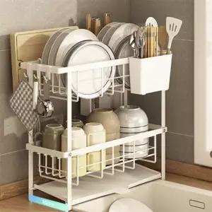 틈새 미니 식기건조대 2단 씽크대 물빠짐 그릇 건조대