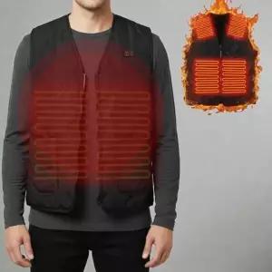 남성 3단조절 발열조끼 온열 기모 열선 조끼 겨울조끼 방한조끼