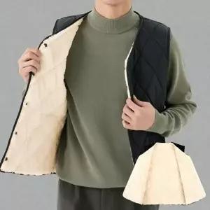 남성 겨울 방한 보온 패딩 양털 조끼 베스트 겨울 방한조끼