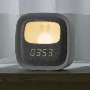 넥스트유 토끼 LED 무드등 무소음 알람시계 수면등 탁상 알람 시계 수유등 터치버튼 자동 밝기 조절 MOOD023CL