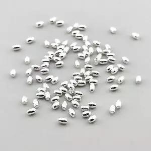 비즈팡 [SVP-91-06]순은펜던트 실버925 은볼 쌀알볼 2x3mm (내경 1mm) 실버볼