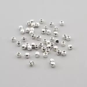 비즈팡 [SVP-91-07]순은펜던트 실버925 은볼 큐브사각볼 2.5mm (내경 1mm) 실버볼