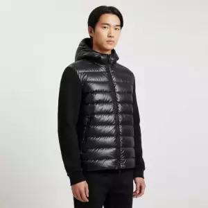 블랙 코튼 믹스 구스 다운 후드 집업 자켓 9B00004 M1113 999