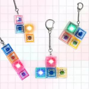 샤이니 테트리스 딸깍이 키링 키캡 클릭커 ALL LED 키보드