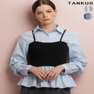 [탱커스]여성 셔링 소매 뷔스티에 블라우스