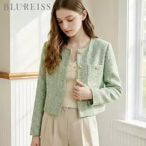 [블루레이스]트윙클 라운드넥 트위드 자켓_BI6S1JK1011