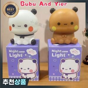 9CM Bubu  Yier 만화 배터리 버전 미니 야간 조명 팬더 Dudu Kawaii 어린이 눈 보호 침대 옆 램프