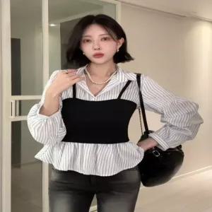 [다바걸]뷔스티러플블라우스