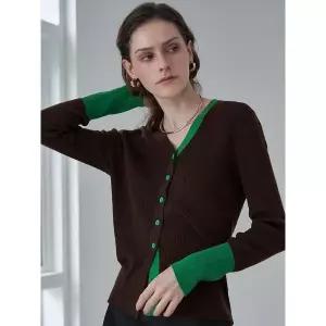 [르니앤맥코이]포인트 배색 소프트 브이넥 가디건 LN03CD770_P414218694