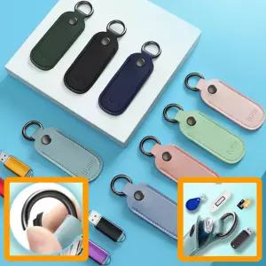 은행 OTP 보안카드 가죽 케이스 USB 파우치 휴대용 키링 메모리카드 9 x 3.2cm 4컬러