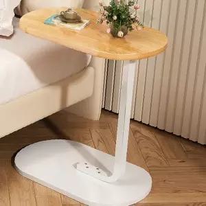 거실 소파 옆 보조 테이블 원형 상판 높이조절 이동식 간이 협탁 수납선반