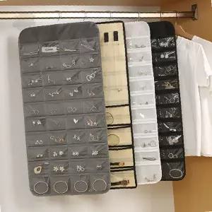 양면 투명 창 부직포 목걸이 귀걸이 반지 액세서리 보관 걸이형 정리 수납함