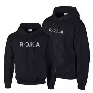 블랙 밀리터리 기모 스포츠 ROKA 후드티