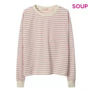 [롯데백화점]SOUP 스트라이프 라운드넥 맨투맨 티셔츠 S62TS04