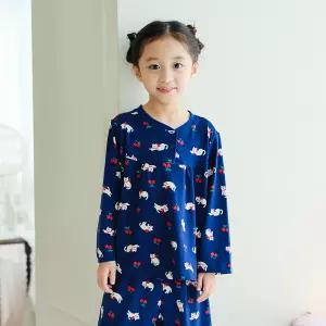 [삐삐롱]체리캐티 피치기모 긴소매 파자마 잠옷 상하세트