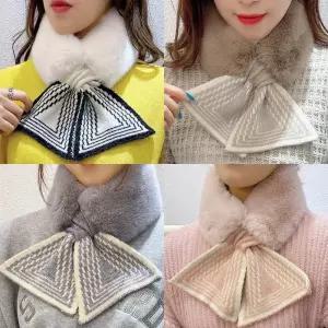 삼각하운드패턴퍼목도리