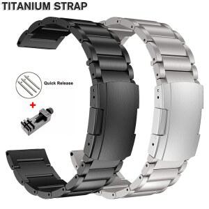 워치 5 GT5 3Pro 46mm GT4/4Pro, 갤럭시 워치 3 45mm S3용 22mm 티타늄 스트랩 메탈 밴드