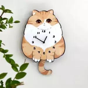 홈테리어 감성 고양이 무소음 인테리어 벽시계