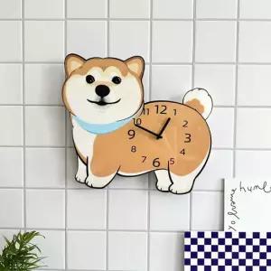 홈테리어 코기 강아지 캐릭터 무소음 벽시계