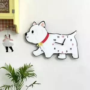 홈테리어 강아지 디자인 캐릭터 무소음 벽시계