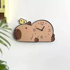홈테리어 카피바라 디자인 캐릭터 무소음 벽시계