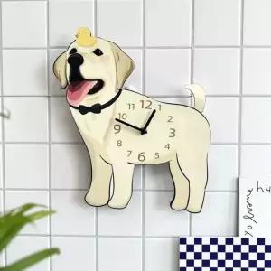 홈테리어 리트리버 강아지 디자인 캐릭터 무소음 벽시계