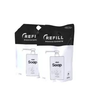 화이트트리 1종 안심 주방세제 1L 리필 x 2개 거품 세척력 설거지