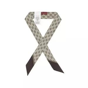 구찌 812250 3G001 9865 라메 GG 프린트 스키니 트윌 실크 스카프