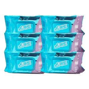 스카트 잘 닦이는 세정티슈 80매x6개/묵은때/다목적/위생/청결/찌든때/클리너/청소티슈/기름때/먼지제거