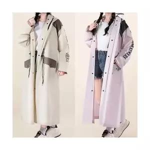 우비 오버핏 롱 레인코트 여성 패션 바람막이 점퍼_684406