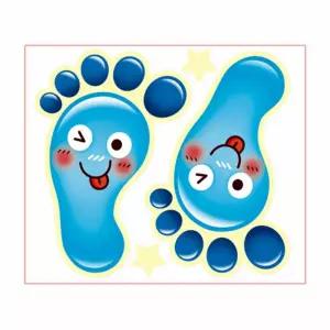 야광 발바닥 스티커 5매/바닥용/축광/질서/안전/꾸미기/발자국/바닥/유아/아기방/학생/어린이집/화장실