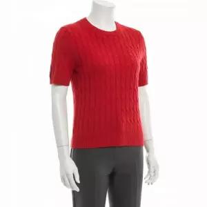 타미힐피거 25FW 케이블 크루넥 반팔 니트 스웨터 WW45656 XLD