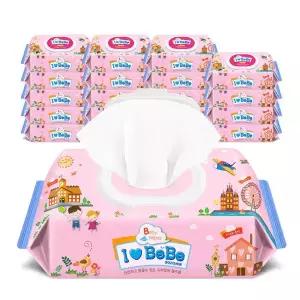 아이러브베베 아기물티슈 핑크100매 캡형 20팩