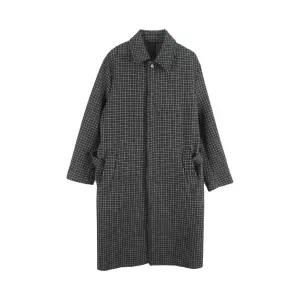 에잇세컨즈 (MEN - XL) 울 블렌드 체크 패턴 스트랩 롱 코트