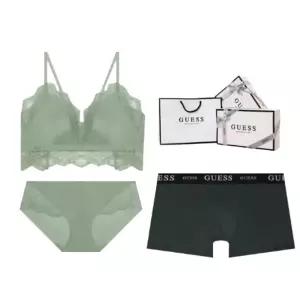 게스언더웨어 레이스매칭 풀커버 몰드브라렛 남여 커플 속옷세트 GCWBRBP923MTDR863DGR