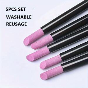 석영 네일 그라인딩 펜 세트 재사용 가능한 큐티클 및 죽은 피부 제거제 휴대용 젤 폴리쉬 지우개 매니큐어