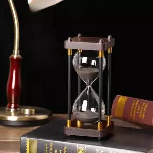 빈티지 스타일 고급 나무 모래 시계 탁상 타이머 장식