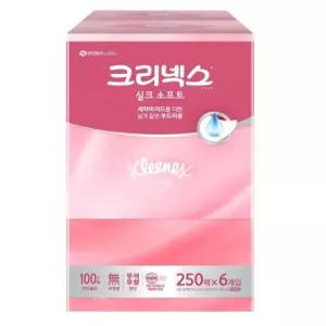 크리넥스 실크소프트 플러스 미용티슈 250매 (6입) [1팩]