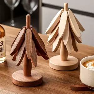 3단트리 집들이선물 냄비받침 접이식 캠핑 우드 대 답례품 유료 대나무 원목