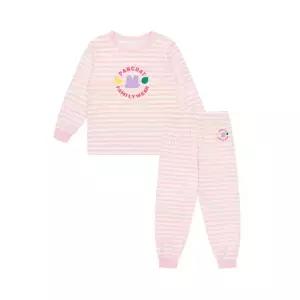 [팬콧키즈] 로고 스트라이프 모달 9부내의(BABY PINK)