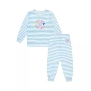 [팬콧키즈] 로고 스트라이프 모달 9부내의(BABY BLUE)