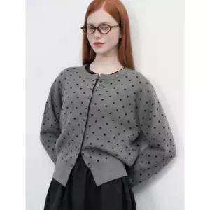 세미 루즈핏 도트 가디건 3COL
