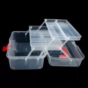 휴대용 3단 투명 멀티 공구함 다용도 수납함